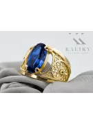 Szafir 14k żółte złoto Pierścionek Klasyczny Vintage vrc057y